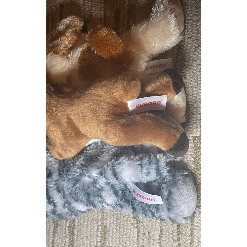 Aurora Mini Flossie Lot of 3 Deer Kitty Puppy Stuffed Plush Animal - Picture 9 of 10